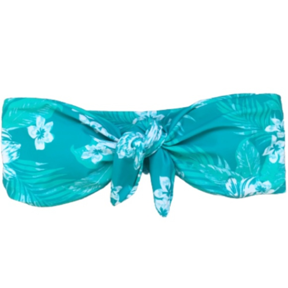 Aloha print tie up bikini top